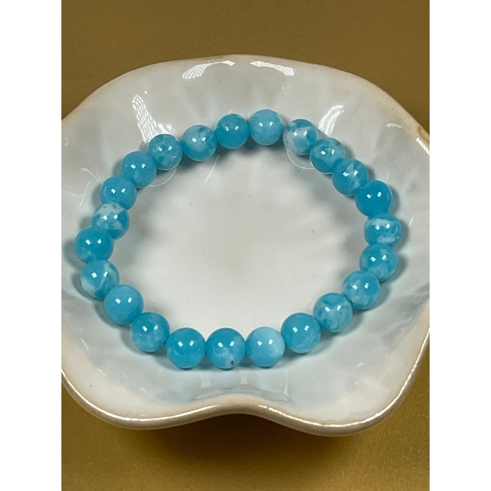 Hemimorphite Beaded Stone Stretch Bracelet